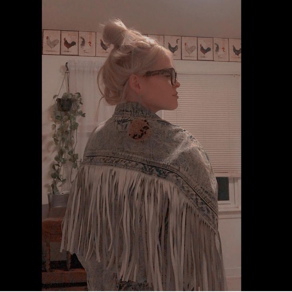 Vintage fringe jean jacket